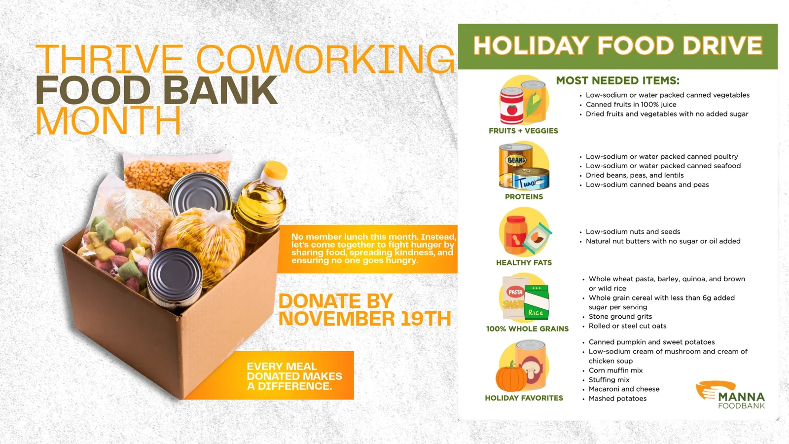 Food Bank Month: Holiday Food Drive
