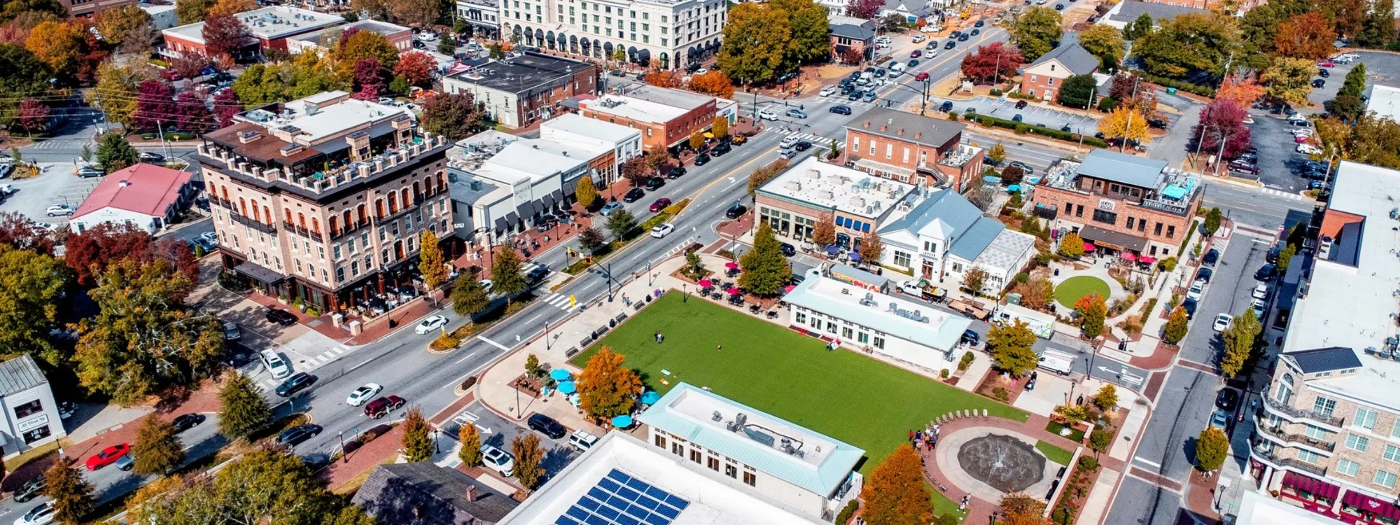 Aerial view of Downtown Alpharetta