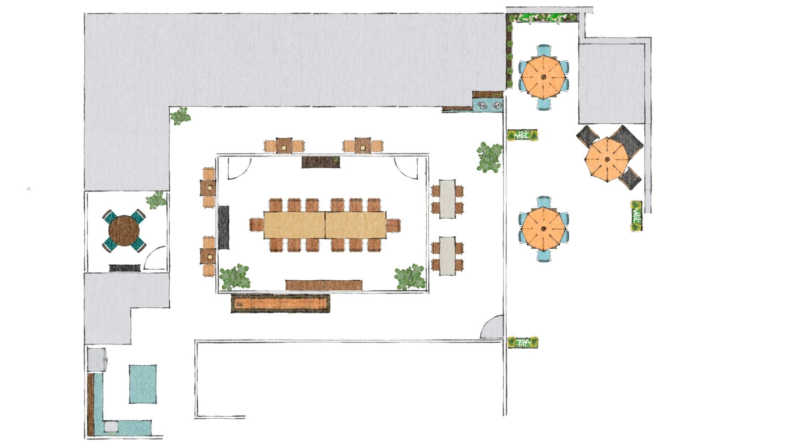 Prometheon — Community Table floor plan