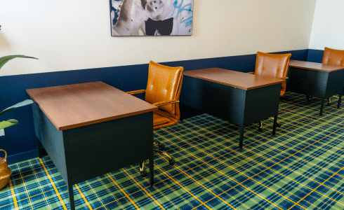 Dedicated Desk Plaid Duluth Room
